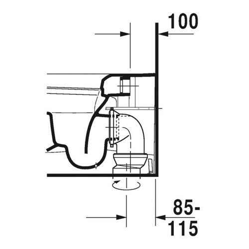 Immagine di Duravit ME BY STARCK vaso a pavimento a cacciata P.60 cm, a filo parete, con scarico orizzontale, senza sedile, fabbisogno di risciacquo di acqua 4,5 l, WonderGliss, interno colore bianco finitura lucido, esterno colore bianco finitura opaco 21690926001