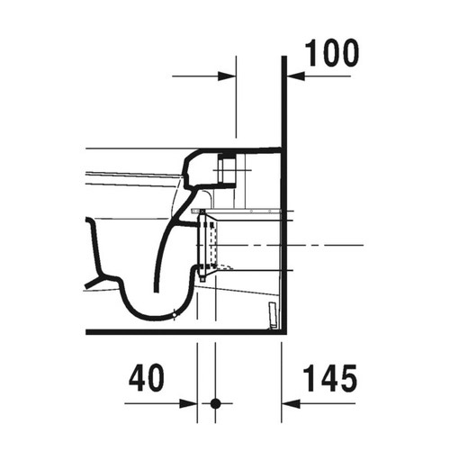 Immagine di Duravit ME BY STARCK vaso a pavimento a cacciata P.60 cm, a filo parete, con scarico orizzontale, senza sedile, fabbisogno di risciacquo di acqua 4,5 l, WonderGliss, interno colore bianco finitura lucido, esterno colore bianco finitura opaco 21690926001