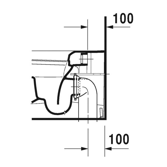 Immagine di Duravit ME BY STARCK vaso a pavimento a cacciata P.60 cm, a filo parete, con scarico orizzontale, senza sedile, fabbisogno di risciacquo di acqua 4,5 l, WonderGliss, interno colore bianco finitura lucido, esterno colore bianco finitura opaco 21690926001
