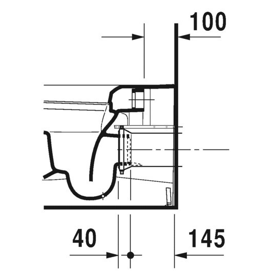 Immagine di Duravit ME BY STARCK vaso a pavimento a cacciata P.60 cm, a filo parete, con scarico orizzontale, senza sedile, fabbisogno di risciacquo di acqua 4,5 l, interno colore bianco finitura lucido, esterno colore bianco finitura opaco 2169099000