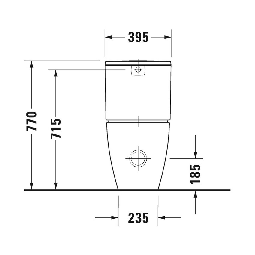Immagine di Duravit ME BY STARCK vaso monoblocco a pavimento a cacciata P.65 cm, senza cassetta e senza sedile, UWL classe 1, colore bianco 2170090000