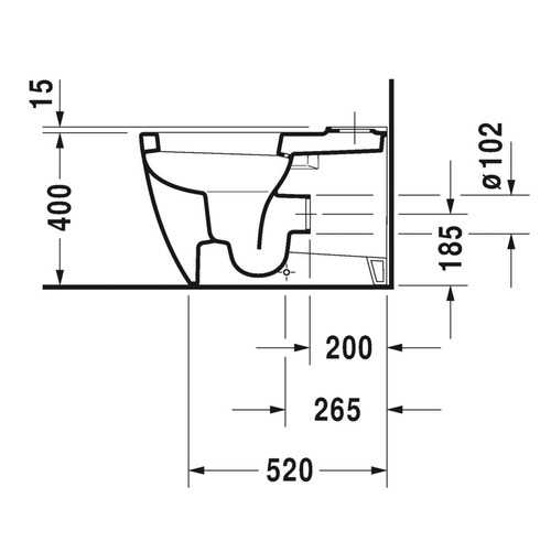 Immagine di Duravit ME BY STARCK vaso monoblocco a pavimento a cacciata P.65 cm, senza cassetta e senza sedile, UWL classe 1, colore bianco 2170090000