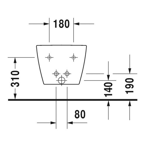 Immagine di Duravit ME BY STARCK bidet sospeso P.57 cm con troppopieno, con bordo per rubinetteria, WonderGliss, colore bianco finitura opaco 22881532001