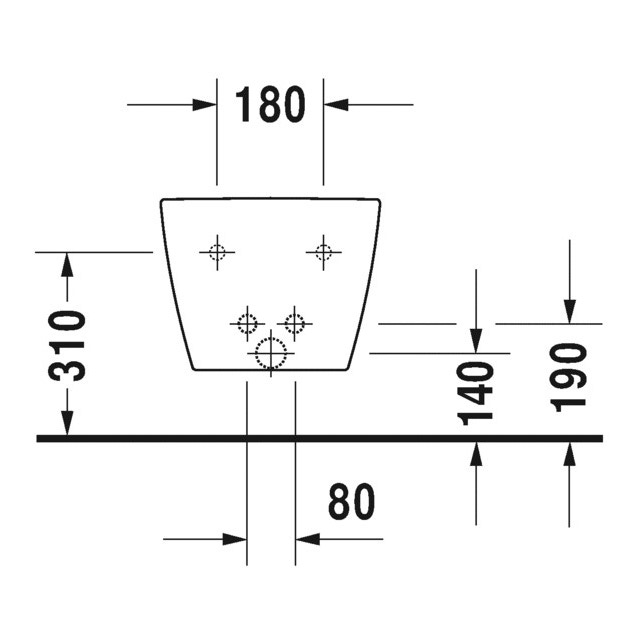 Immagine di Duravit ME BY STARCK bidet sospeso P.57 cm con troppopieno, con bordo per rubinetteria, WonderGliss, colore bianco finitura opaco 22881532001