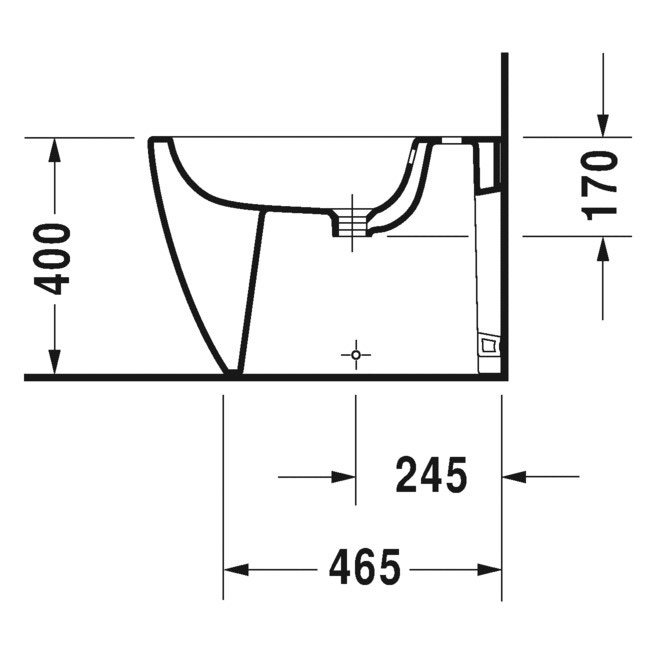 Immagine di Duravit ME BY STARCK bidet a pavimento P.60 cm, a filo parete, con troppopieno, con bordo per rubinetteria, colore bianco 2289100000