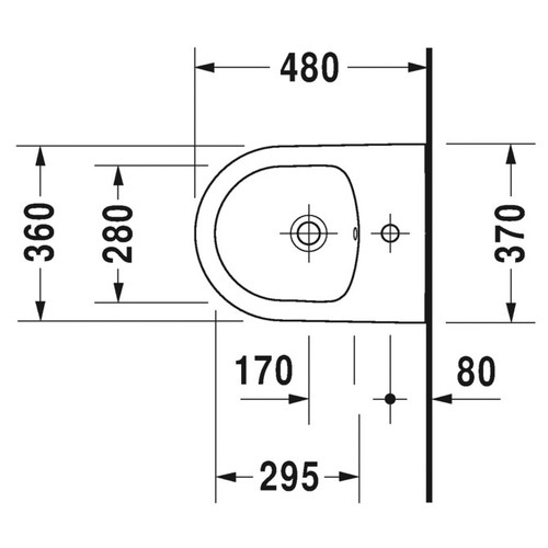 Immagine di Duravit ME BY STARCK COMPACT bidet sospeso P.48 cm, con troppopieno, con bordo per rubinetteria, colore bianco 2290150000