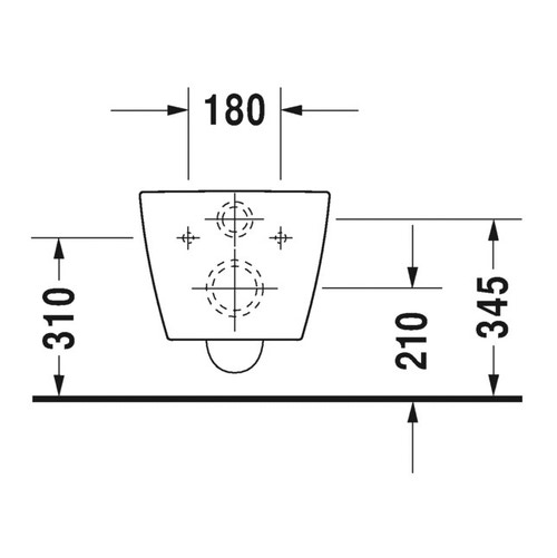 Immagine di Duravit ME BY STARCK vaso sospeso a cacciata P.57 cm, senza sedile, UWL classe 1, fabbisogno di acqua di risciacquo 4,5 l, colore bianco 2528090000