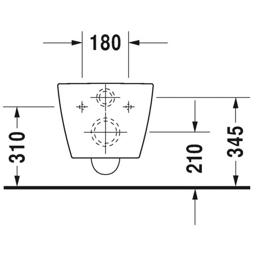 Immagine di Duravit ME BY STARCK vaso sospeso a cacciata P.57 cm, senza sedile, UWL classe 1, fabbisogno di acqua di risciacquo 4,5 l, HygieneGlaze, colore bianco 2528092000
