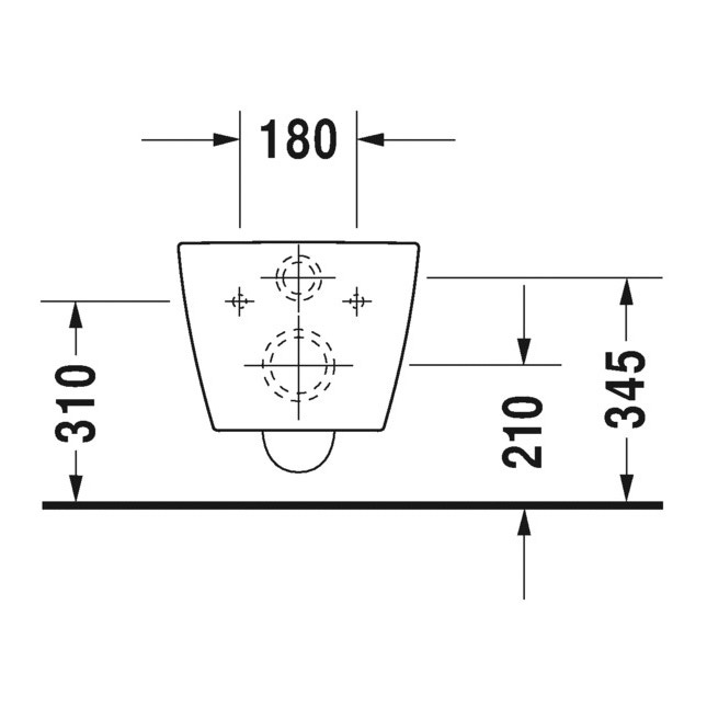 Immagine di Duravit ME BY STARCK vaso sospeso a cacciata P.57 cm, senza sedile, UWL classe 1, fabbisogno di acqua di risciacquo 4,5 l, WonderGliss, colore bianco 25280900001