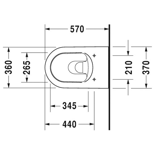 Immagine di Duravit ME BY STARCK vaso sospeso a cacciata P.57 cm, senza sedile, UWL classe 1, fabbisogno di acqua di risciacquo 4,5 l, interno colore bianco finitura lucido, esterno colore bianco finitura opaco 2528092600