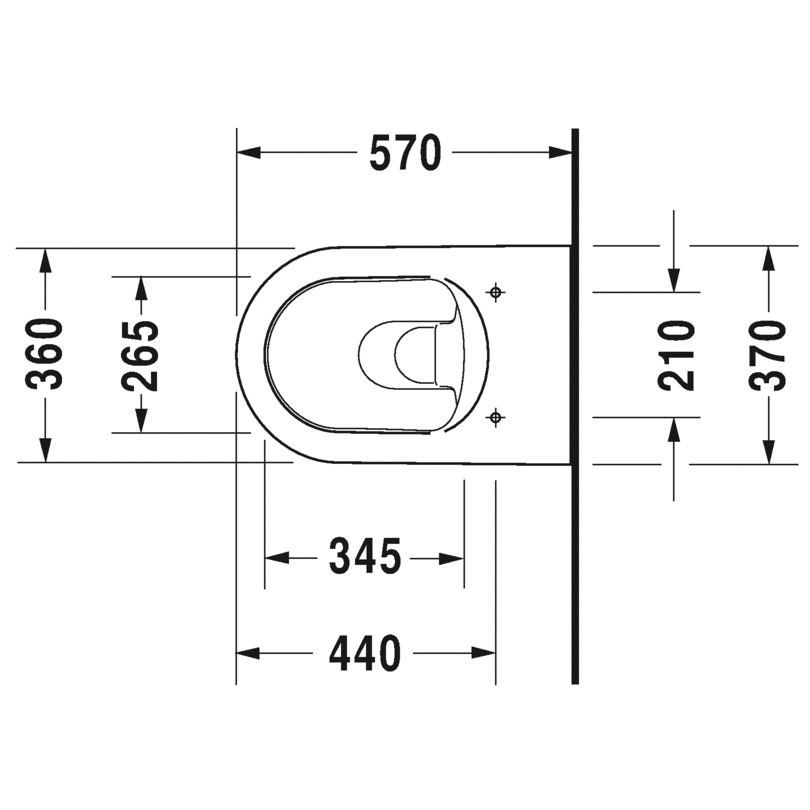 Immagine di Duravit ME BY STARCK vaso sospeso a cacciata P.57 cm, senza sedile, UWL classe 1, fabbisogno di acqua di risciacquo 4,5 l, interno colore bianco finitura lucido, esterno colore bianco finitura opaco 2528092600