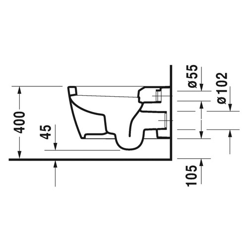 Immagine di Duravit ME BY STARCK vaso sospeso a cacciata P.57 cm, senza sedile, UWL classe 1, fabbisogno di acqua di risciacquo 4,5 l, HygieneGlaze, interno colore bianco finitura lucido, esterno colore bianco finitura opaco 2528099000