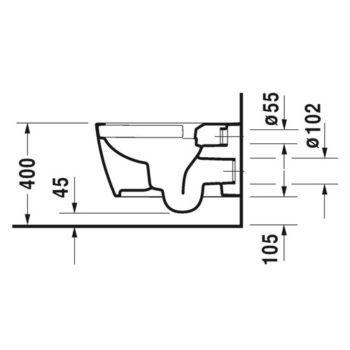 Immagine di Duravit ME BY STARCK vaso sospeso Rimless® a cacciata P.57 cm, senza brida, senza sedile, UWL classe 1, fabbisogno di acqua di risciacquo 4,5 l, HygieneGlaze, interno colore bianco finitura lucida, esterno colore bianco finitura opaco 2529099000