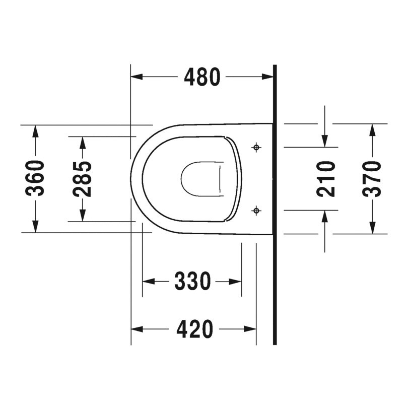 Immagine di Duravit ME BY STARCK COMPACT vaso sospeso Rimless® a cacciata P.48 cm, senza brida, senza sedile, fabbisogno di acqua di risciacquo 4,5 l, UWL classe 1, interno colore bianco finitura lucido, esterno colore bianco finitura bianco opaco 2530092600
