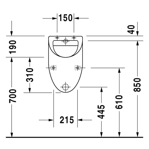 Immagine di Duravit ORINATOI Fizz, entrata posteriore nascosta, ad aspirazione, scarico orizzontale, versione per coperchio, con mosca, colore bianco 0823350007