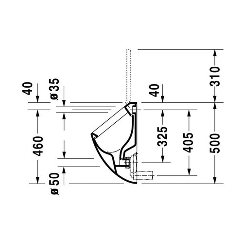 Immagine di Duravit ORINATOI Fizz, entrata posteriore nascosta, ad aspirazione, scarico orizzontale, versione per coperchio, con mosca, WonderGliss, colore bianco 08233500071