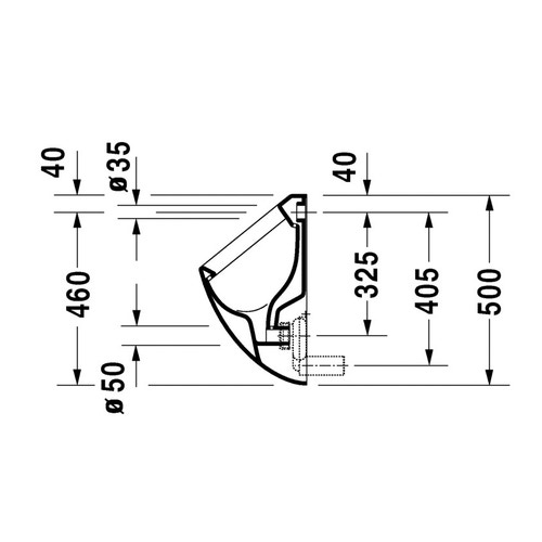 Immagine di Duravit ORINATOI Fizz, entrata posteriore nascosta, ad aspirazione, scarico orizzontale, senza coperchio, senza mosca, colore bianco 0823360000