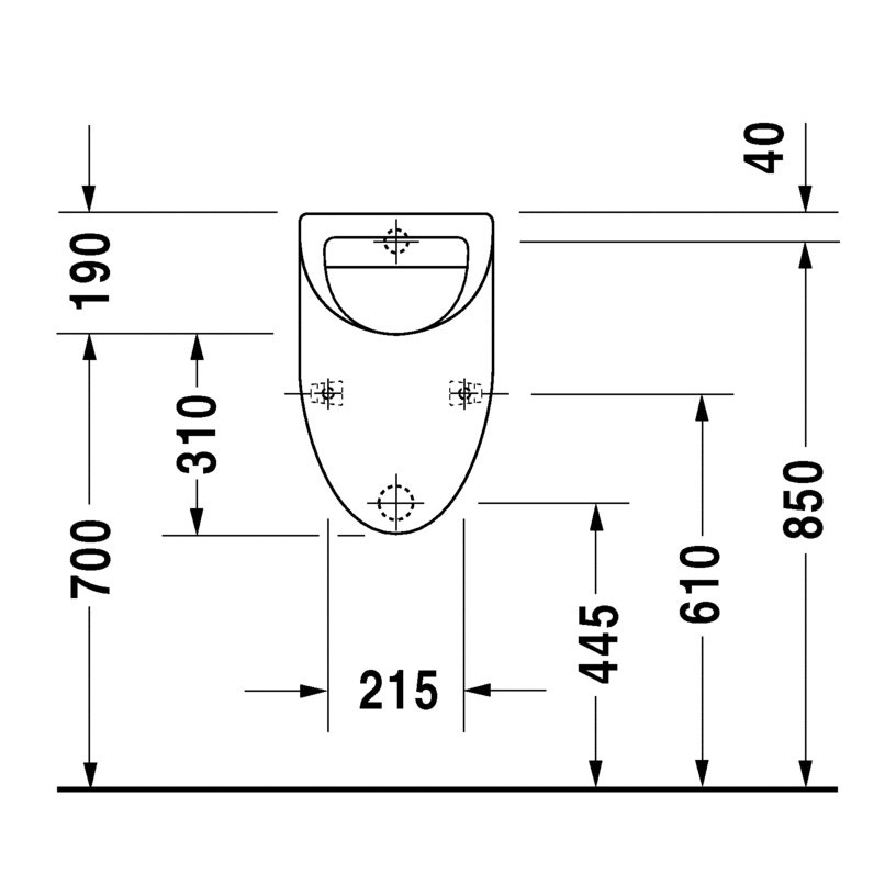 Immagine di Duravit ORINATOI Fizz, entrata posteriore nascosta, ad aspirazione, scarico orizzontale, senza coperchio, con mosca, WonderGliss, colore bianco 082336000071