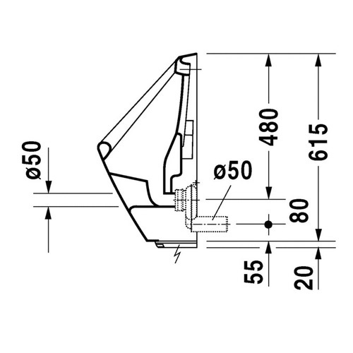 Immagine di Duravit ORINATOI Ultronic, modello elettronico a batteria, entrata posteriore nascosta, ad aspirazione, scarico orizzontale, senza mosca, WonderGliss, colore bianco 08303700001