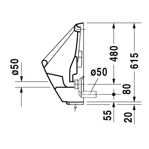 Immagine di Duravit ORINATOI Utronic, modello elettronico per allacciamento alla rete, entrata posteriore nascosta, ad aspirazione, scarico orizzontale, senza mosca, colore bianco 0830370093