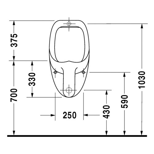 Immagine di Duravit ORINATOI Ben, entrata posteriore nascosta, ad aspirazione, con scarico a scelta orizzontale nascosto o verticale a vista, con mosca, colore bianco 0847370007