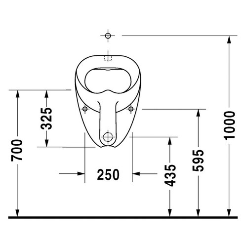 Immagine di Duravit ORINATOI Jim, entrata a vista dall'alto, ad aspirazione, scarico a scelta orizzontale nascosto o verticale a vista, senza mosca, colore bianco 0850350000