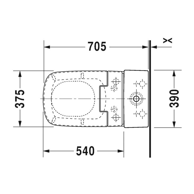 Immagine di Duravit SENSOWASH® vaso a pavimento DuraStyle a cacciata, senza cassetta, solo in abbinamento a SensoWash, UWL classe 1, colore bianco 2156590000