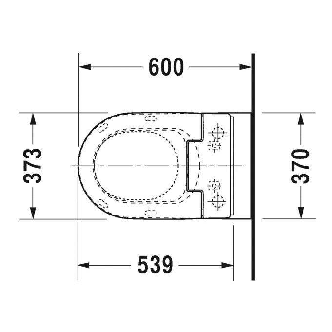 Immagine di Duravit SENSOWASH® vaso a pavimento Me by Starck a cacciata filo parete, scarico orizzontale, solo in abbinamento a SensoWash, UWL classe 1, colore bianco 2169590000