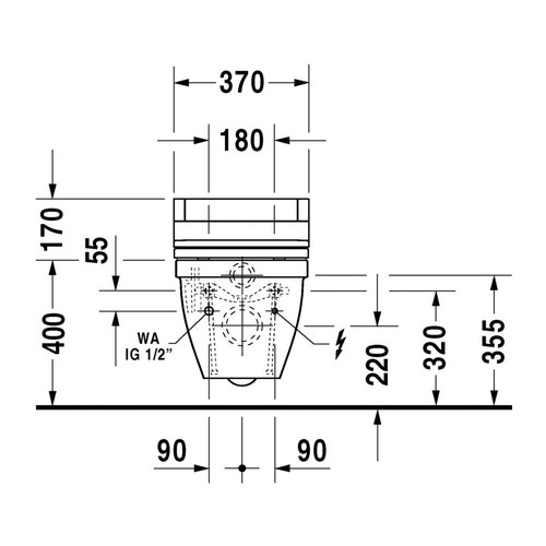 Immagine di Duravit SENSOWASH® vaso sospeso Starck 3 a cacciata, solo in abbinamento a SensoWash, UWL classe 1, colore bianco 2226590000