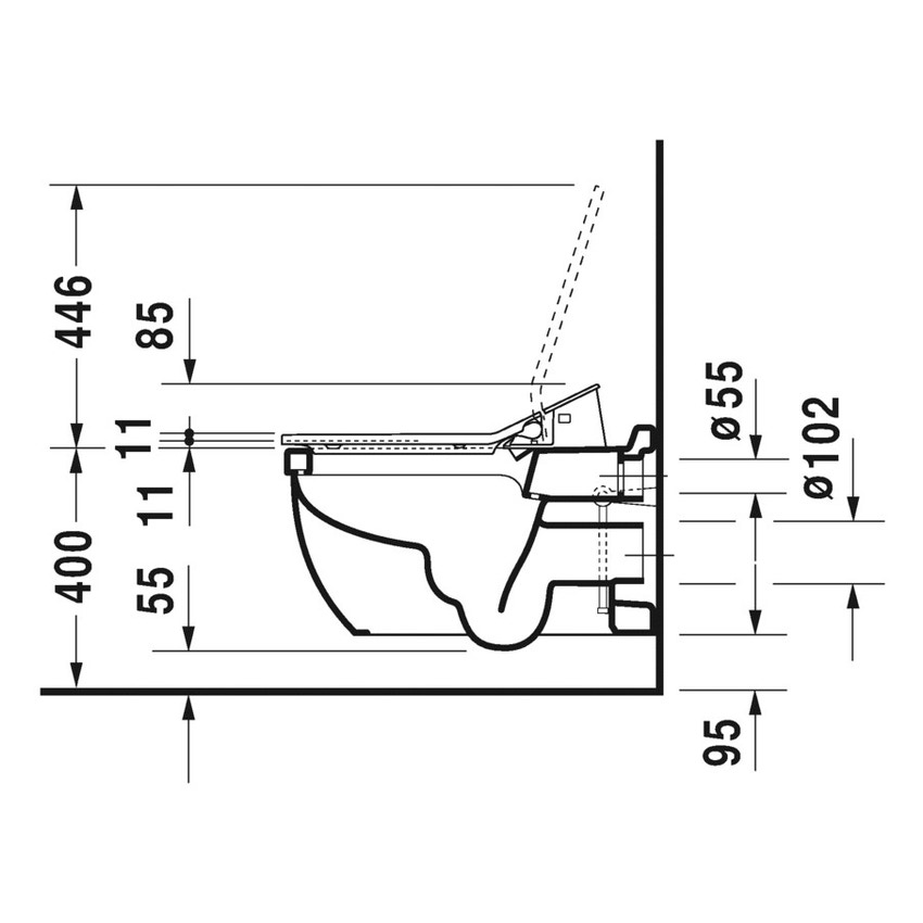 Immagine di Duravit SENSOWASH® vaso sospeso Starck 3 a cacciata, solo in abbinamento a SensoWash, UWL classe 1, colore bianco 2226590000