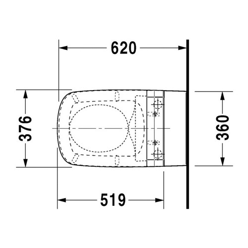 Immagine di Duravit SENSOWASH® vaso sospeso DuraStyle a cacciata, solo in abbinamento a SensoWash, UWL classe 1, colore bianco 2537590000