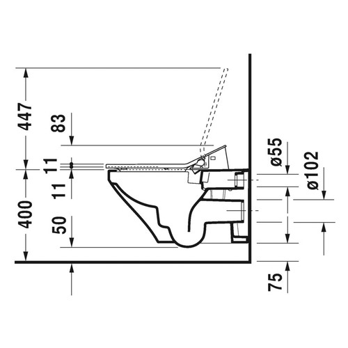 Immagine di Duravit SENSOWASH® set sedile elettronico SensoWash® Slim per DuraStyle e vaso sospeso DuraStyle Rimless, colore bianco 631001002004300