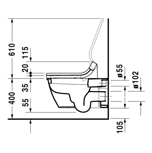 Immagine di Duravit SENSOWASH® vaso sospeso Darling New a cacciata, solo in abbinamento a SensoWash, UWL classe 1, colore bianco 2544590000