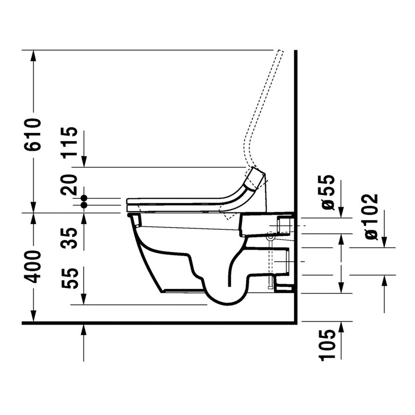 Immagine di Duravit SENSOWASH® vaso sospeso Darling New a cacciata, solo in abbinamento a SensoWash, UWL classe 1, colore bianco 2544590000