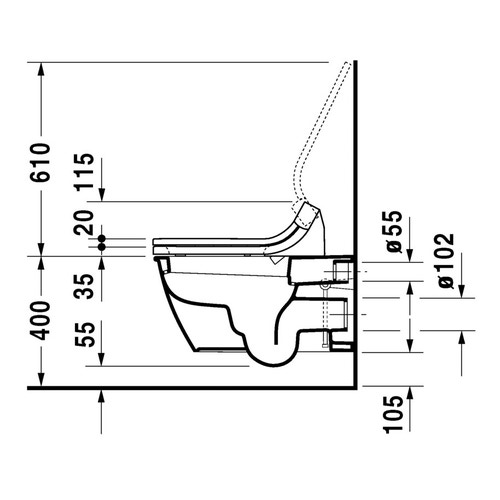 Immagine di Duravit SENSOWASH® vaso sospeso Darling New a cacciata, solo in abbinamento a SensoWash, UWL classe 1, colore bianco 2544590000
