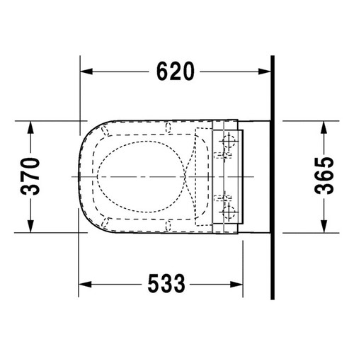 Immagine di Duravit SENSOWASH® vaso sospeso Happy D.2 a cacciata, senza brida, solo in abbinamento a SensoWash, UWL classe 1, colore bianco 2550590000
