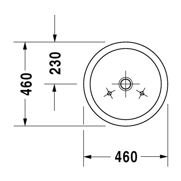 Immagine di Duravit STARCK 1 bacinella da appoggio soprapiano 46 cm senza foro per rubinetteria, con rettifica, senza troppopieno, senza bordo per rubinetteria, colore bianco 0445460000