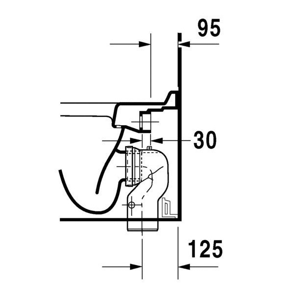 Immagine di Duravit STARCK 3 vaso a pavimento a cacciata per cassetta a incasso o esterna, con scarico orizzontale, senza sedile, fabbisogno di acqua di risciacquo 6 l, UWL classe 2, colore bianco 0124090000