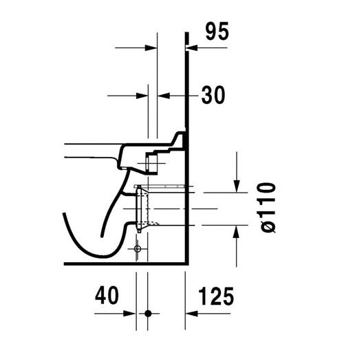 Immagine di Duravit STARCK 3 vaso a pavimento a cacciata per cassetta a incasso o esterna, con scarico orizzontale, senza sedile, fabbisogno di acqua di risciacquo 6 l, UWL classe 2, HygieneGlaze, colore bianco 0124092000