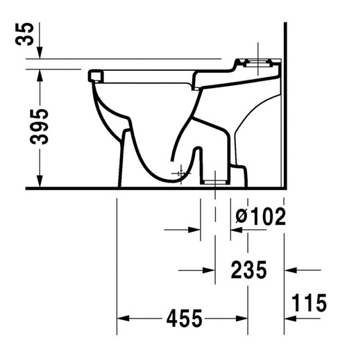 Immagine di Duravit STARCK 3 vaso monoblocco a pavimento a cacciata, per cassetta appoggiata non inclusa, senza sedile, con scarico verticale, fabbisogno di acqua di risciacquo 6 l, UWL classe 2, colore bianco 0126010000