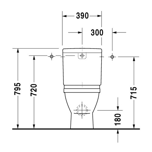 Immagine di Duravit STARCK 3 vaso monoblocco a pavimento a cacciata, senza cassetta e senza sedile, fabbisogno di acqua di risciacquo 6 l, UWL classe 2, colore bianco 0128090000