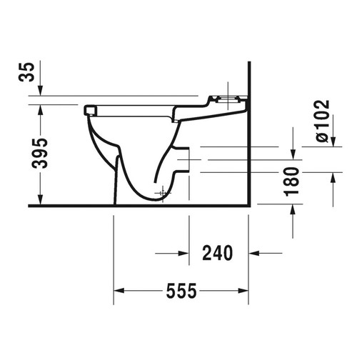 Immagine di Duravit STARCK 3 vaso monoblocco a pavimento a cacciata, senza cassetta e senza sedile, fabbisogno di acqua di risciacquo 6 l, UWL classe 2, colore bianco 0128090000