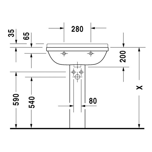 Immagine di Duravit STARCK 3 lavabo 65 cm monoforo, con troppopieno e bordo per rubinetteria, lato inferiore smaltato, WonderGliss, colore bianco 03006500001