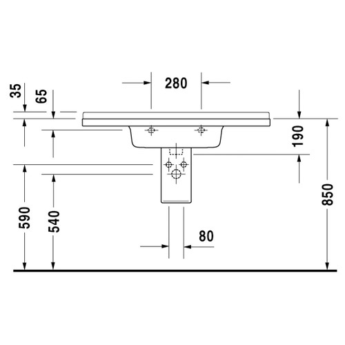 Immagine di Duravit STARCK 3 lavabo consolle 105 cm monoforo, senza troppopieno e con bordo per rubinetteria, colore bianco 0304100041