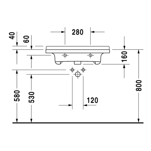 Immagine di Duravit STARCK 3 lavabo Vital 70 cm monoforo, con troppopieno e bordo per rubinetteria, lato inferiore smaltato, WonderGliss, colore bianco 03097000001