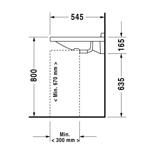 Immagine di Duravit STARCK 3 lavabo Vital 70 cm monoforo, con troppopieno e bordo per rubinetteria, lato inferiore smaltato, WonderGliss, colore bianco 03097000001