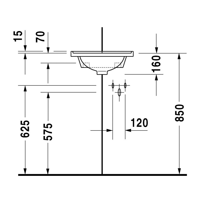 Immagine di Duravit STARCK 3 lavamani d'angolo 43 cm monoforo, con troppopieno, con bordo per rubinetteria, lato inferiore smaltato, colore bianco 0752440000
