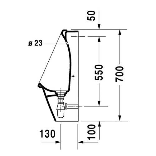 Immagine di Duravit STARCK 3 orinatoio entrata posteriore nascosta, con mosca, senza brida, WonderGliss, colore bianco 08272500071