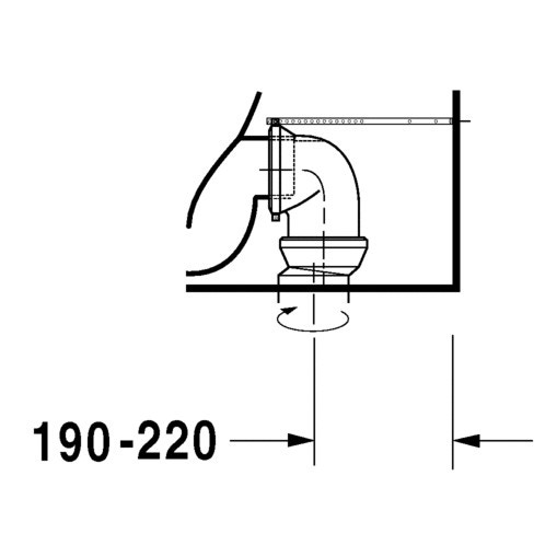 Immagine di Duravit STARCK 3 vaso monoblocco a pavimento Comfort a cacciata, per cassetta appoggiata non inclusa, senza sedile, fabbisogno di acqua di risciacquo 6 l, UWL classe 2, colore bianco 2104090000