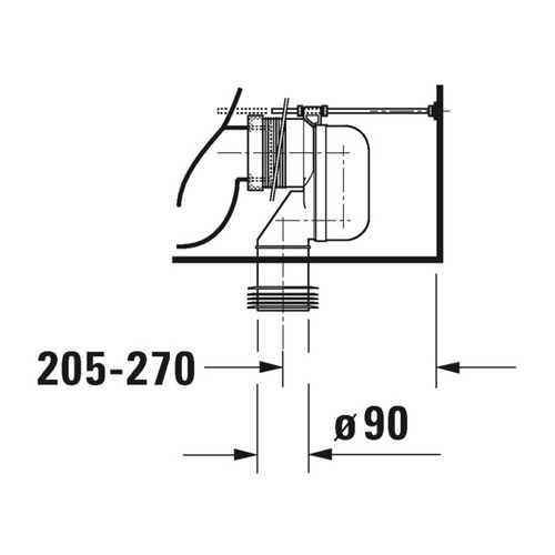 Immagine di Duravit STARCK 3 vaso monoblocco a pavimento Comfort a cacciata, per cassetta appoggiata non inclusa, senza sedile, fabbisogno di acqua di risciacquo 6 l, UWL classe 2, colore bianco 2104090000